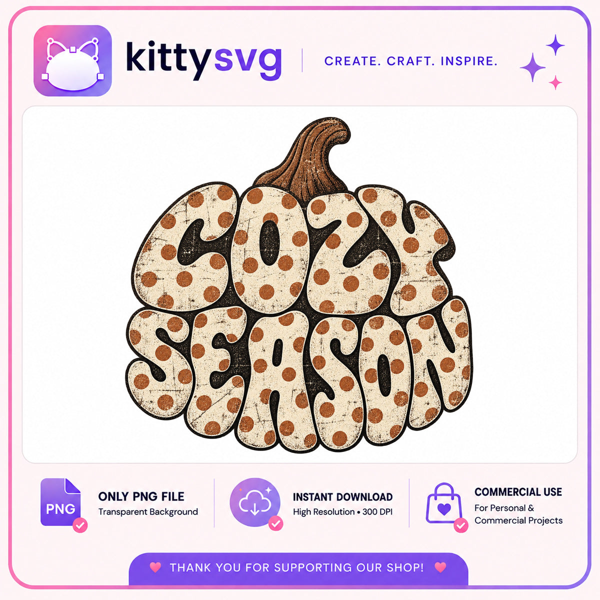 Cozy Season Pumpkin PNG, Fall Retro Sublimation, Autumn PNG
