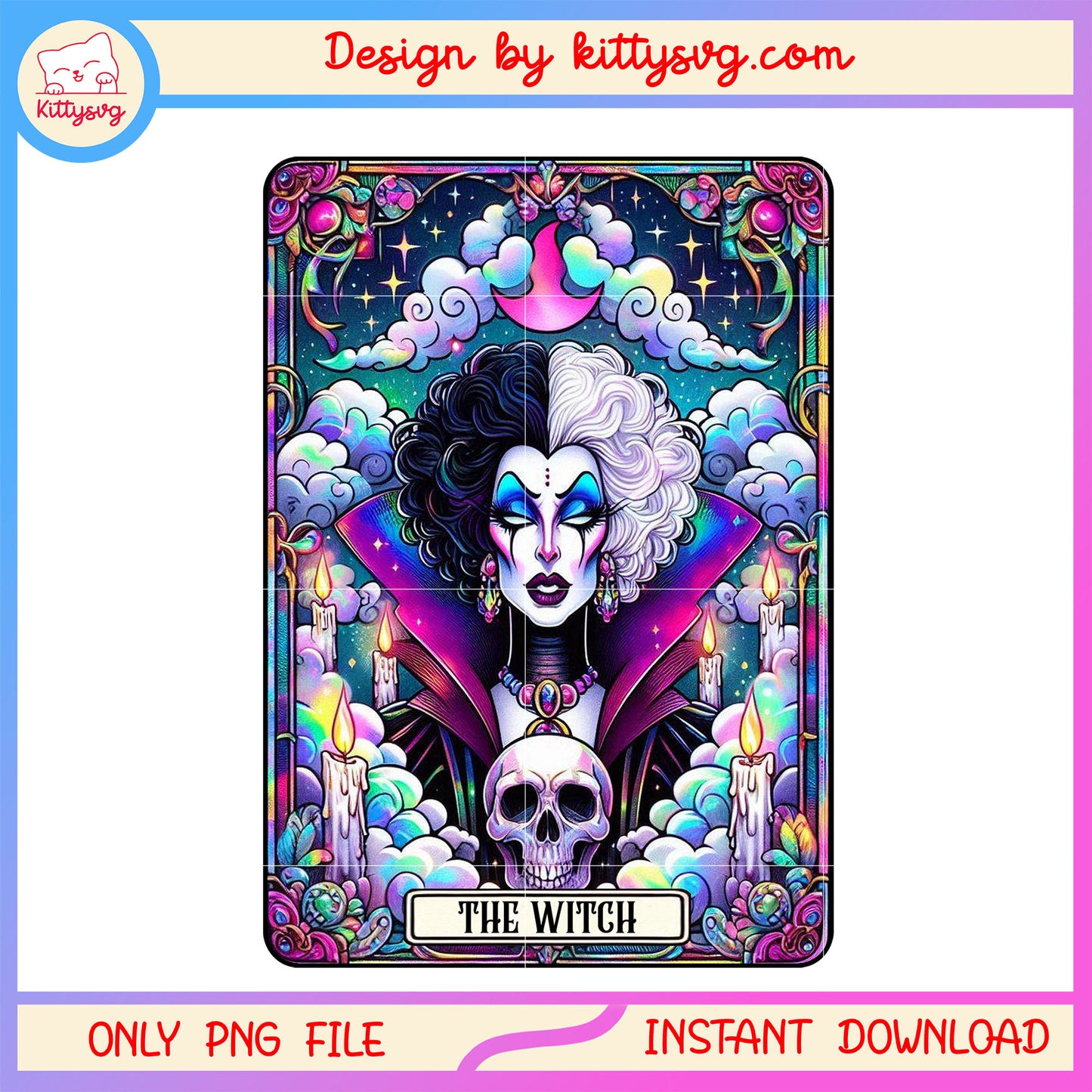 Cruella de vil beautiful tarot card png, cruella png, tarot card png