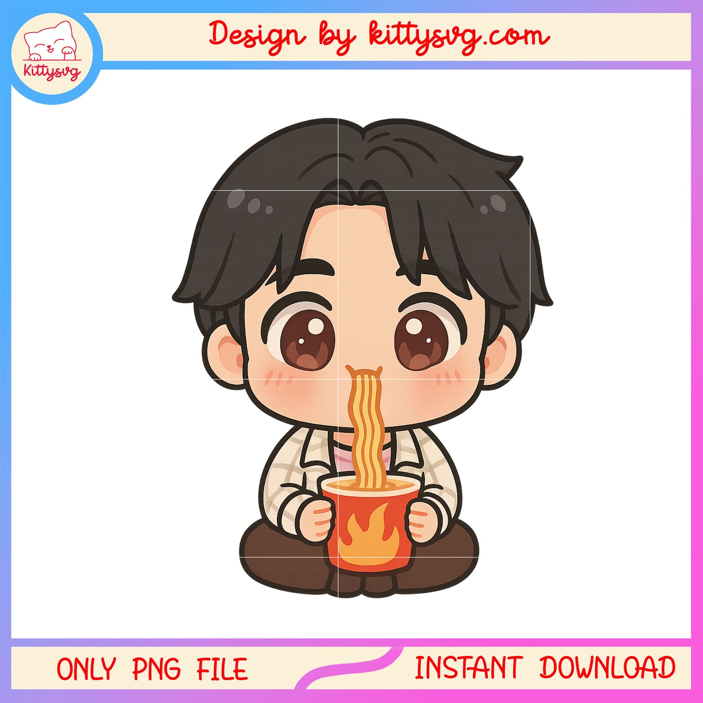 Cute jinu saja boys eating noodle png, saja boys jinu png