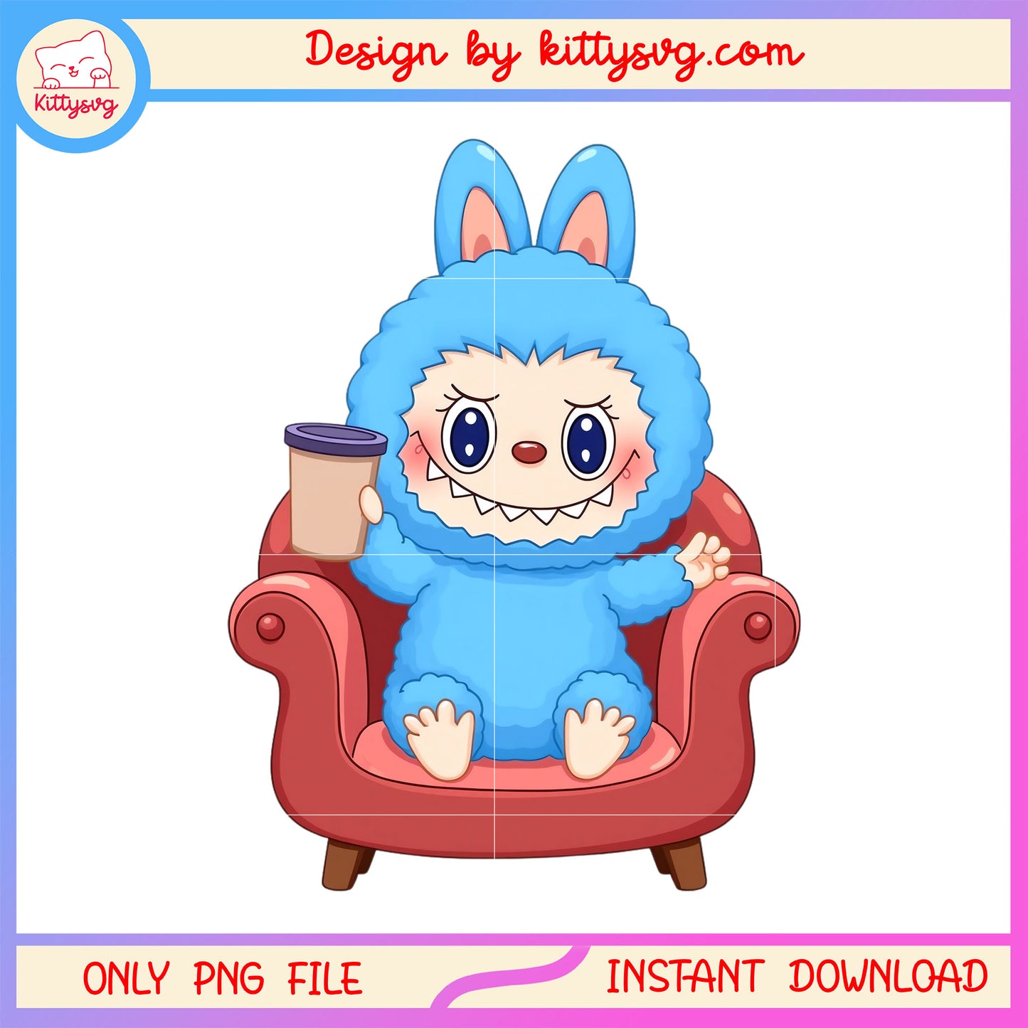 Cute labubu with sofa design png, labubu dolls png, toy png