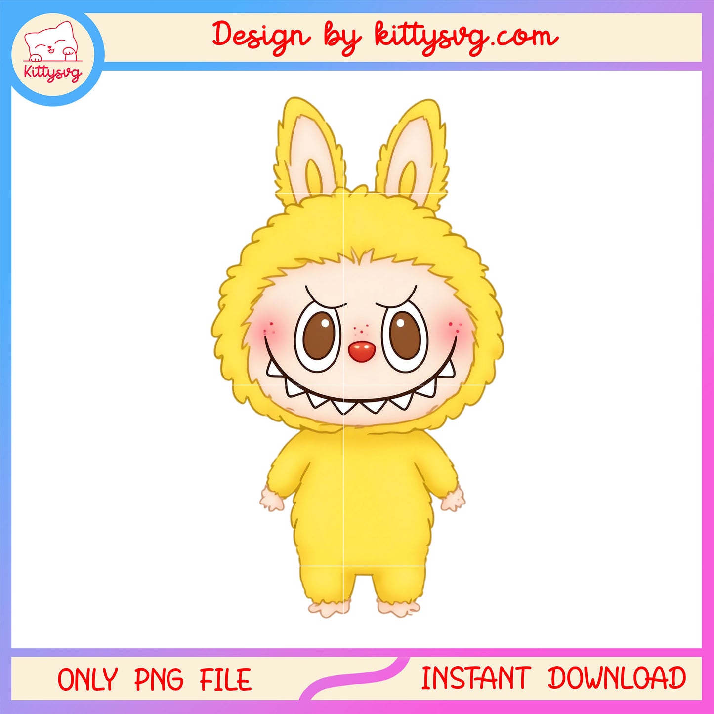 Cute yellow labubu design png, labubu blind box png, labubu art png
