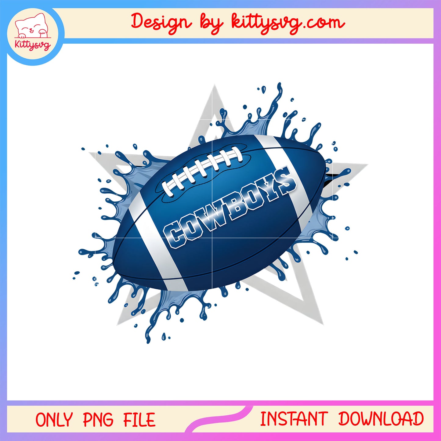 Dallas cowboys ball splatted effect png, dallas cowboys nfl png