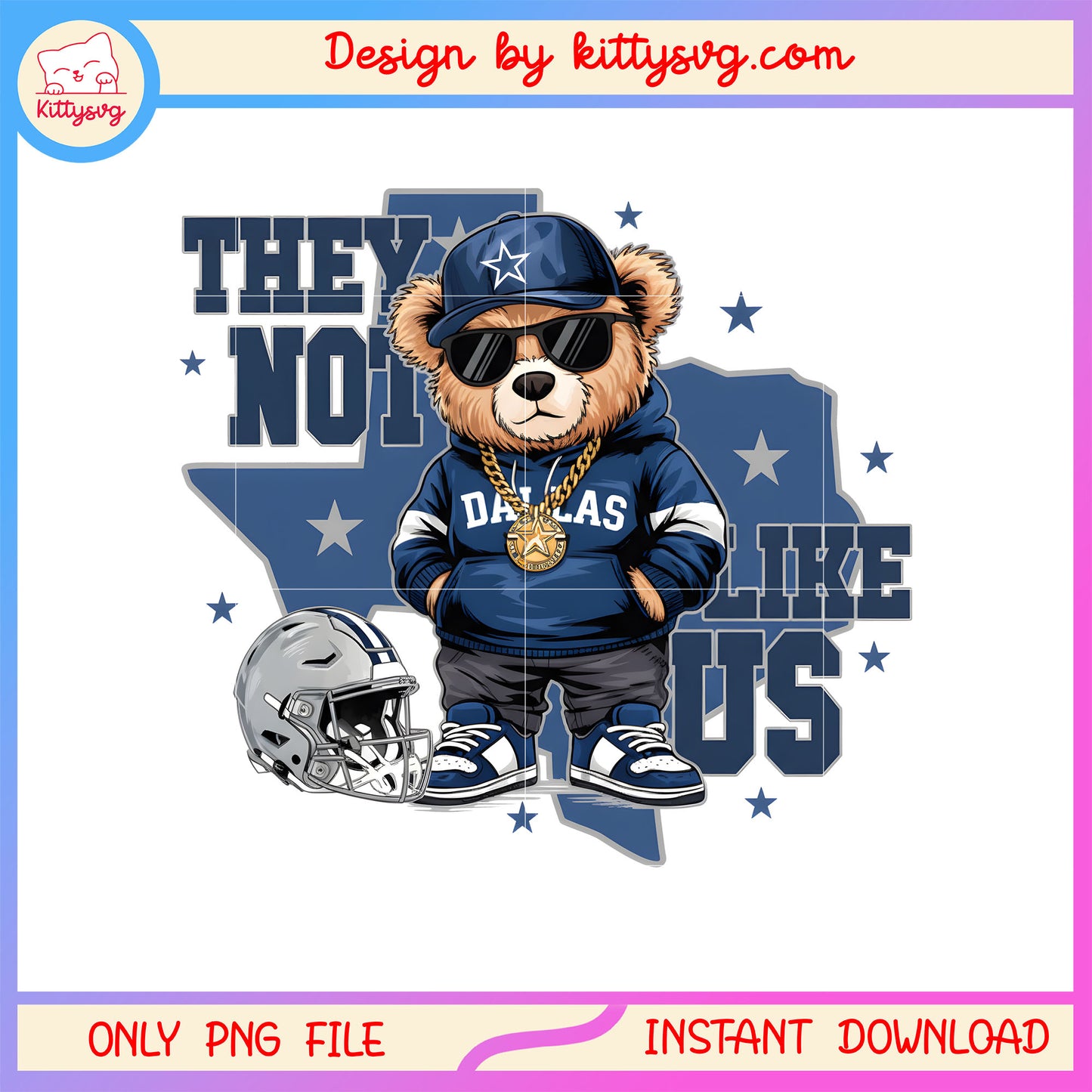 Dallas cowboys bear they not like us png, nfl dallas cowboys png