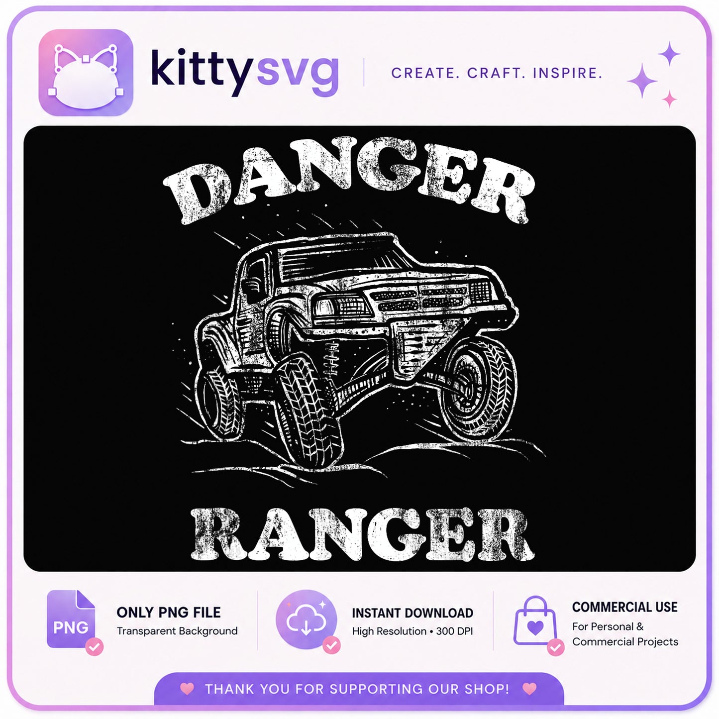 Danger Ranger Off Road Truck PNG, Monster Truck PNG, 4x4 PNG