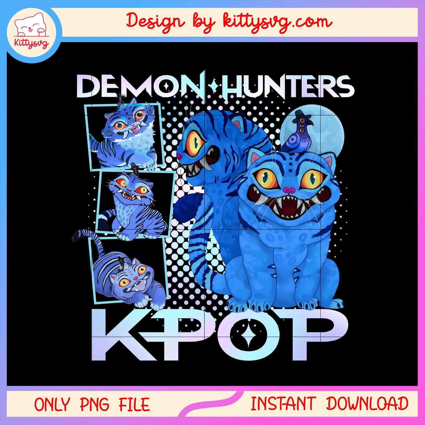 Demon hunters kpop blue derpy tiger png, kpop derpy tiger png