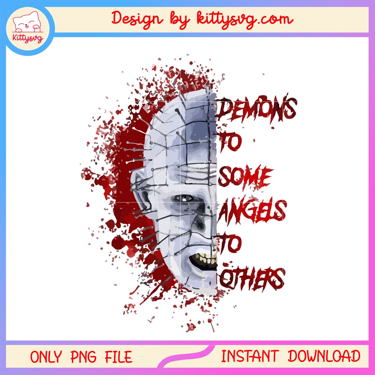 Demons to some angels hellraiser horror png, hellraiser face halloween png
