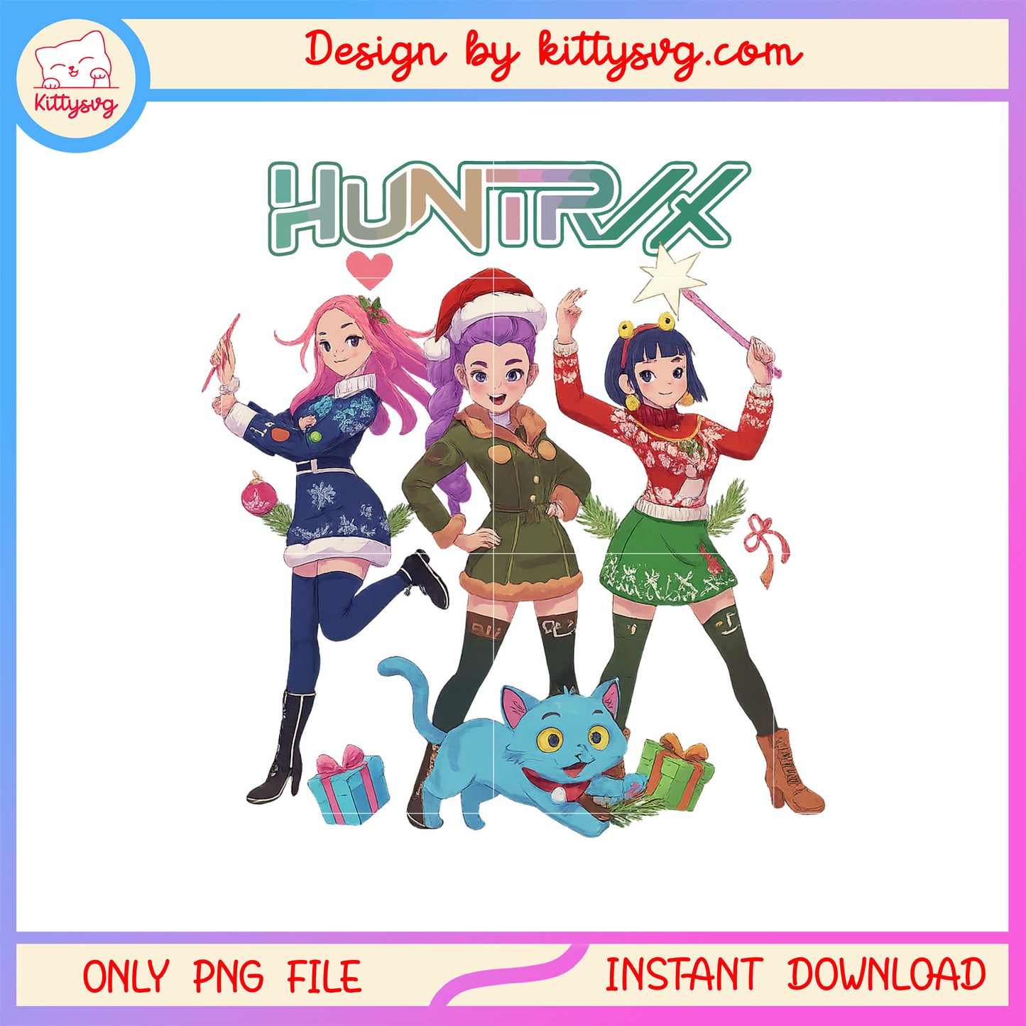 Derpy huntrix girls kpop hunters christmas png, kpop demon png