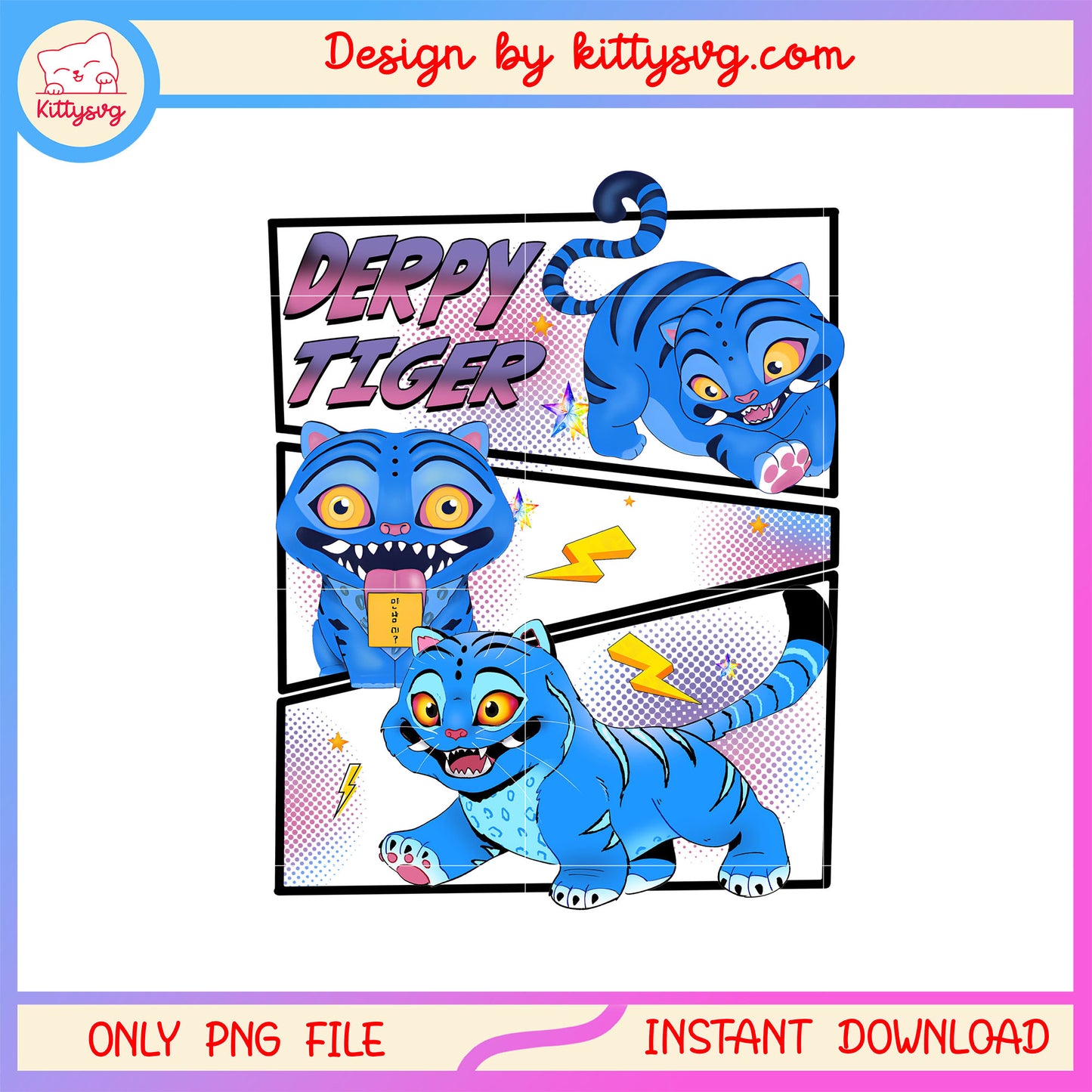Derpy tiger kpop demon hunters design png, derpy character png
