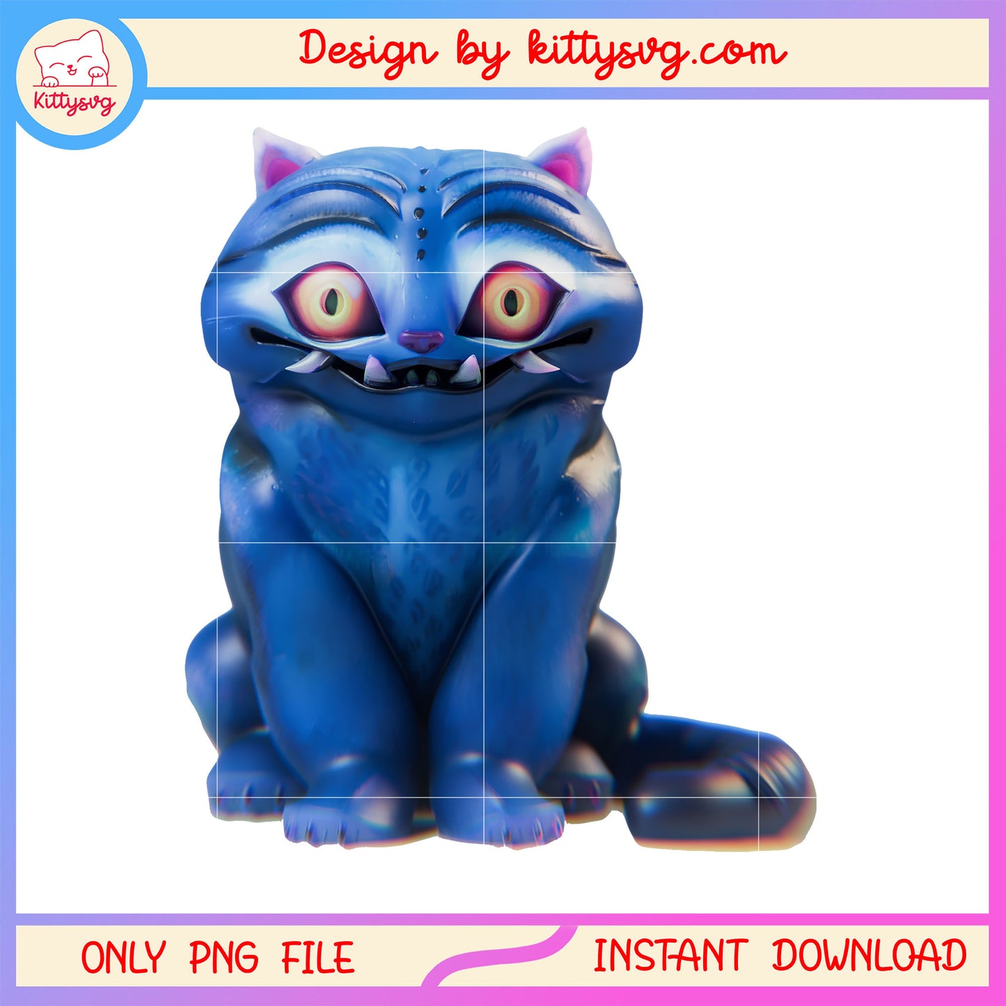 Derpy tiger toy design png, kpop blue demon tiger png