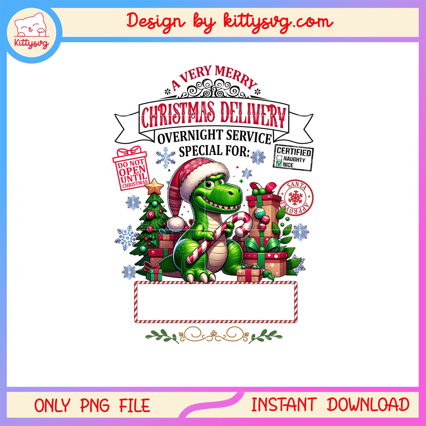 Dinosaur a very merry christmas delivery png, disney dinosaur png