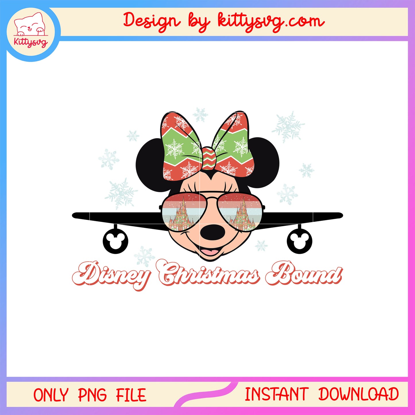 Disney christmas bound minnie glasses png, christmas minnie mouse png