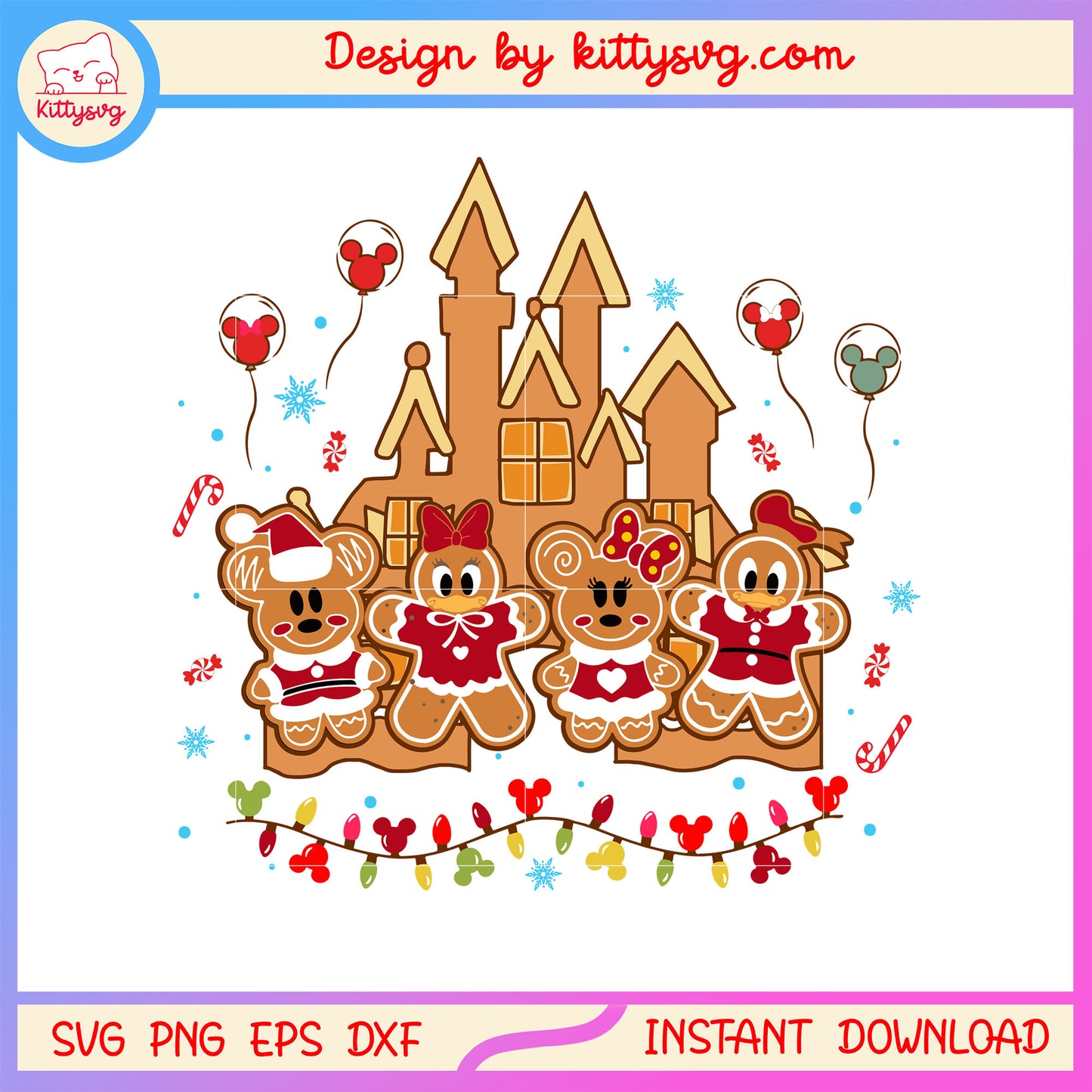 Disney christmas cookies characters castle svg, cartoon disney svg