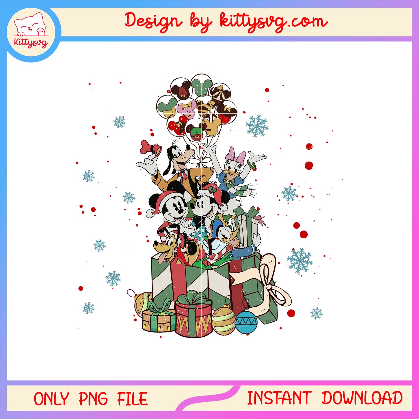Disney christmas gifbox mickey png, merry christmas friend png