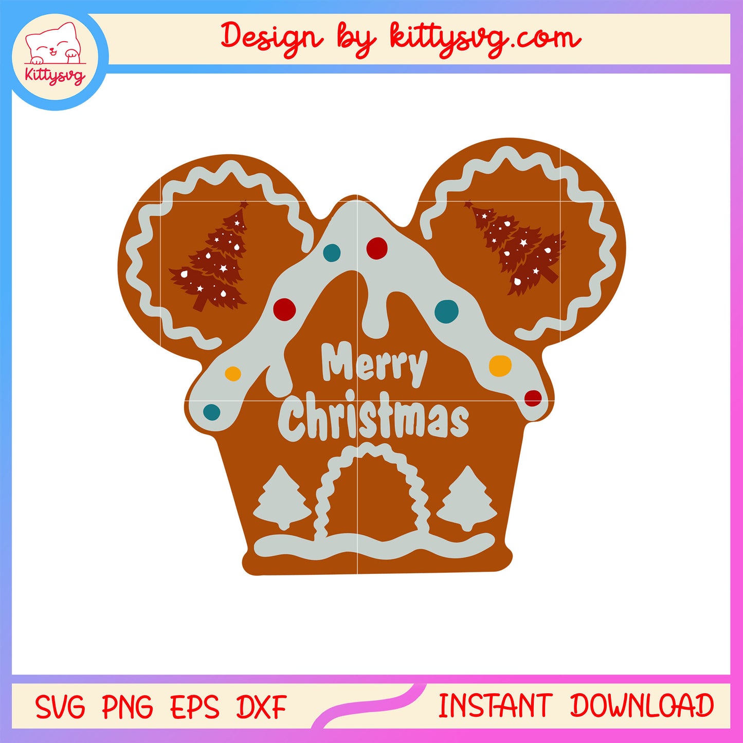 Disney ear gingerbread merry christmas svg, happy x-mas svg