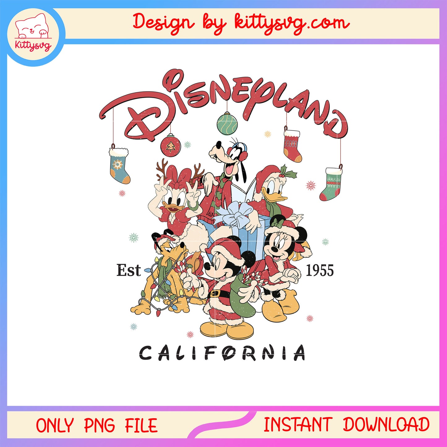Disneyland california est 1955 characters png, disneyland png
