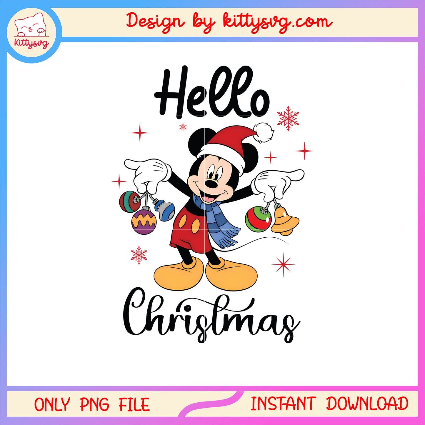 Disney mickey mouse hello christmas png, christmas mickey mouse png