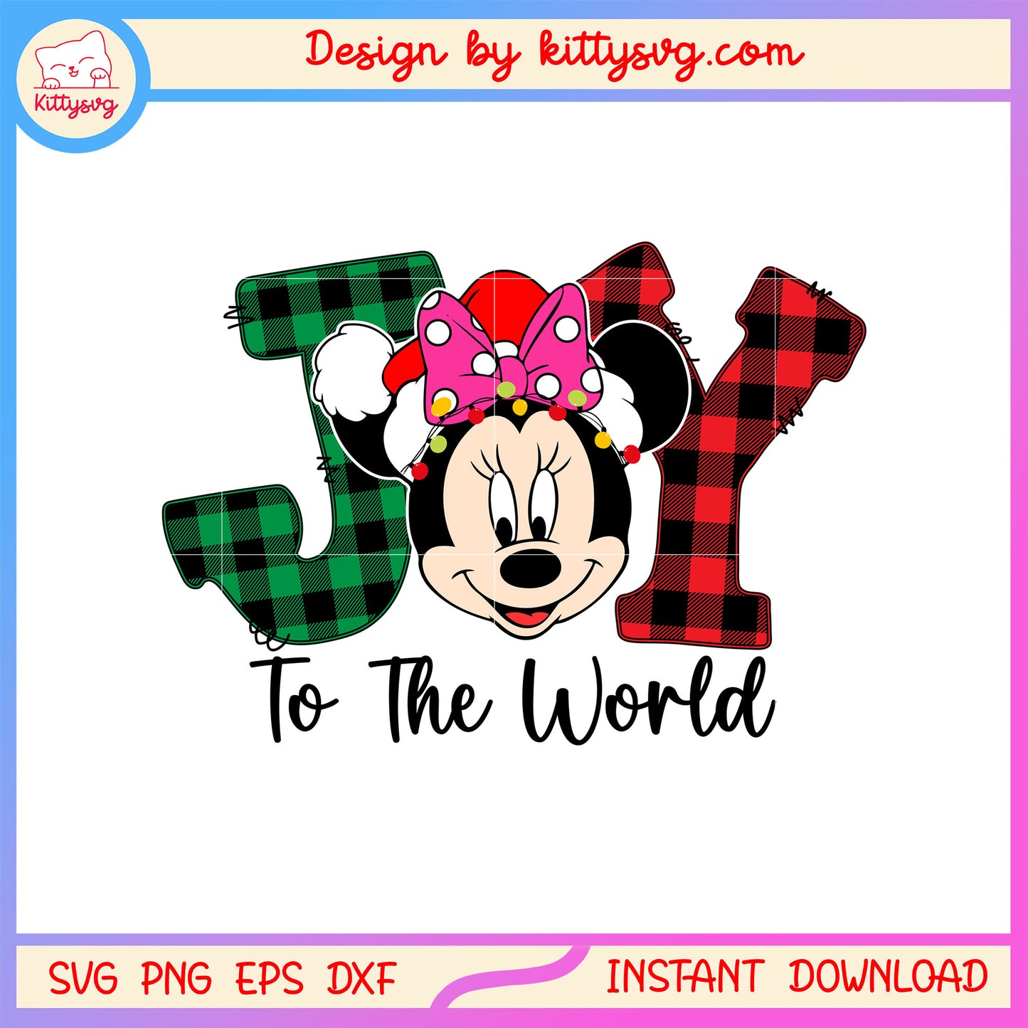 Disney minnie joy to the world christmas svg, disney minnie face svg