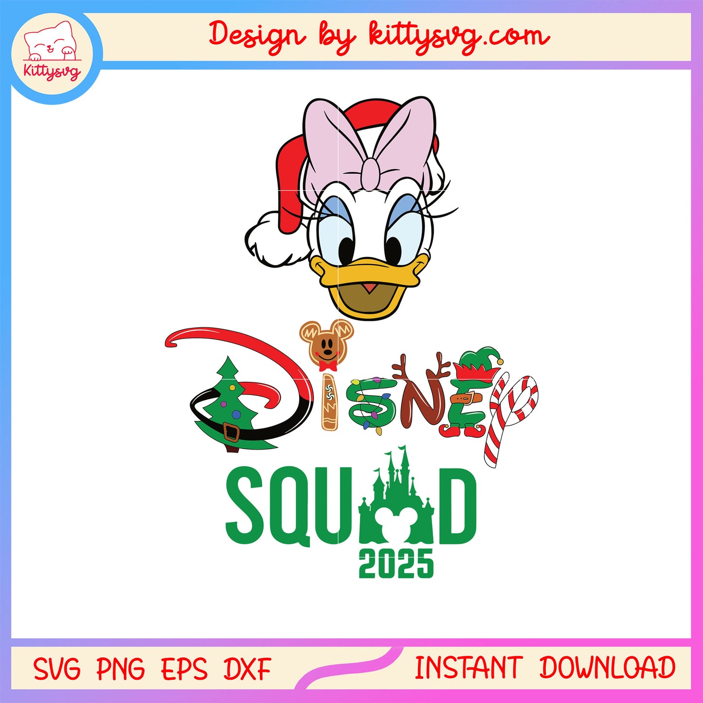 Disney squad 2025 daisy christmas svg, merry christmas gif svg