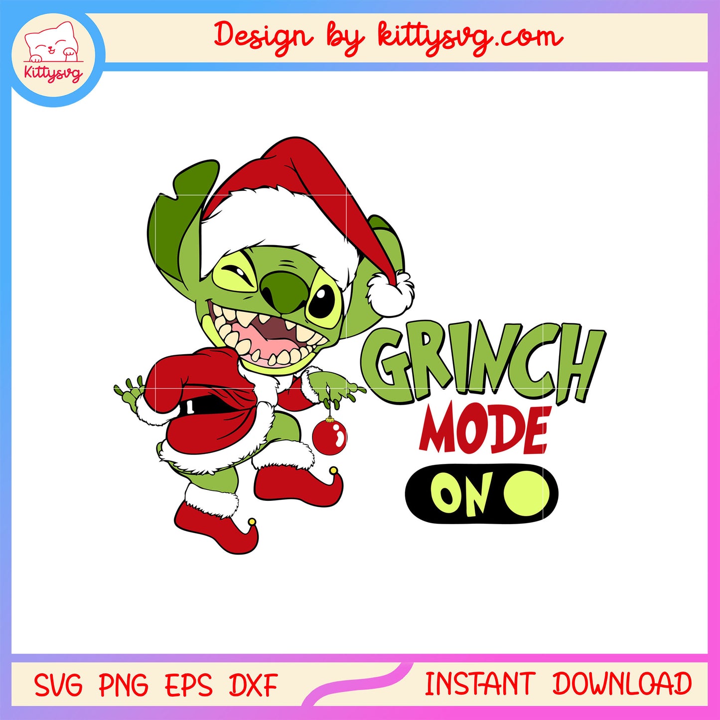 Disney stitch grinch mode on christmas svg, stitch and lilo svg