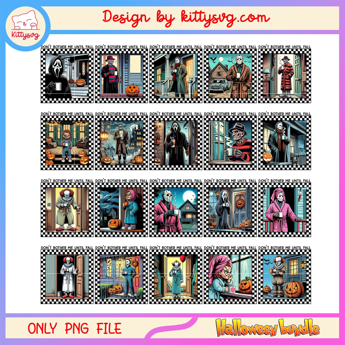 Don't bother me until fall halloween bundle png, horror halloween png