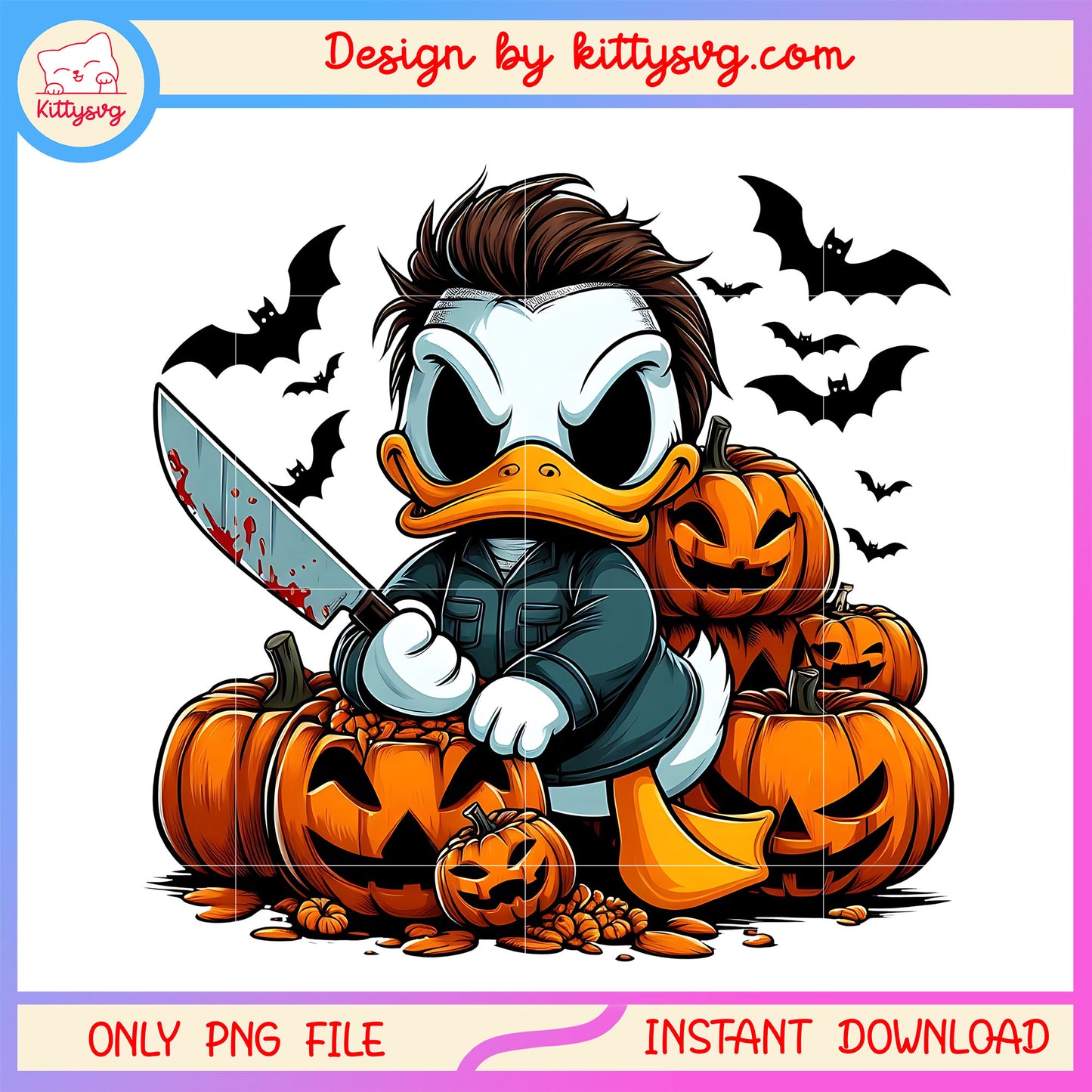 Donald duck disney halloween design png, disney donald pumpkins png