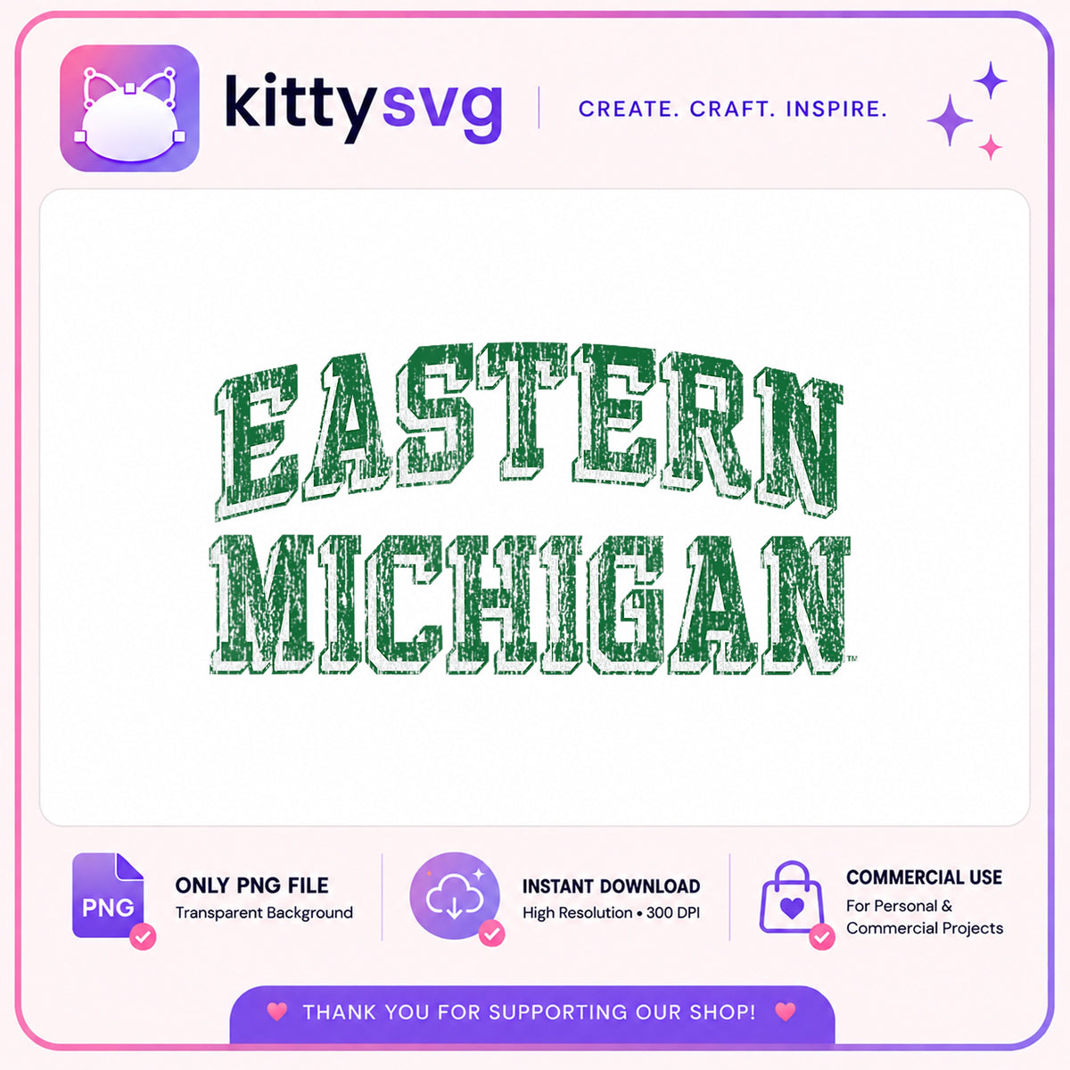 Eastern Michigan PNG, College Varsity Distressed PNG, EMU PNG