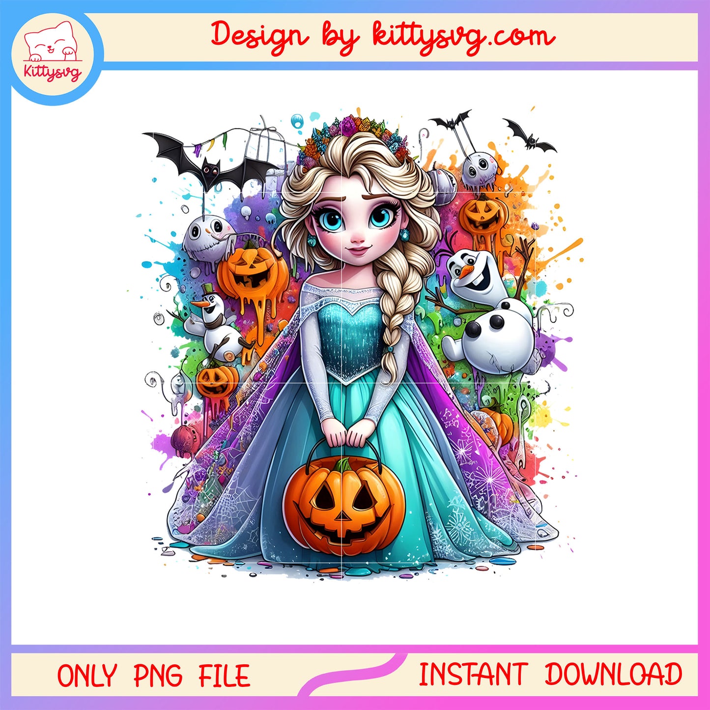 Else frozen hand pumpkin halloween design png, disney elsa png