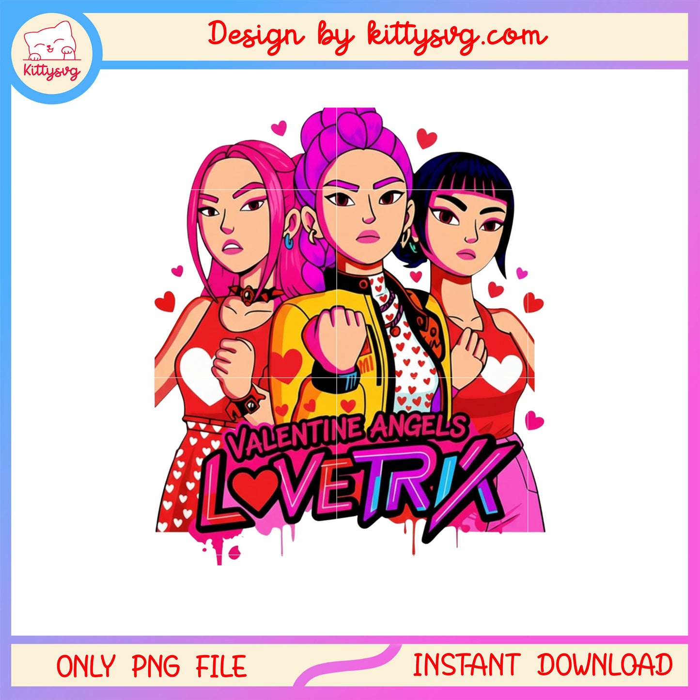 Epic huntrix sticker valentine png, kpop demon hunters png