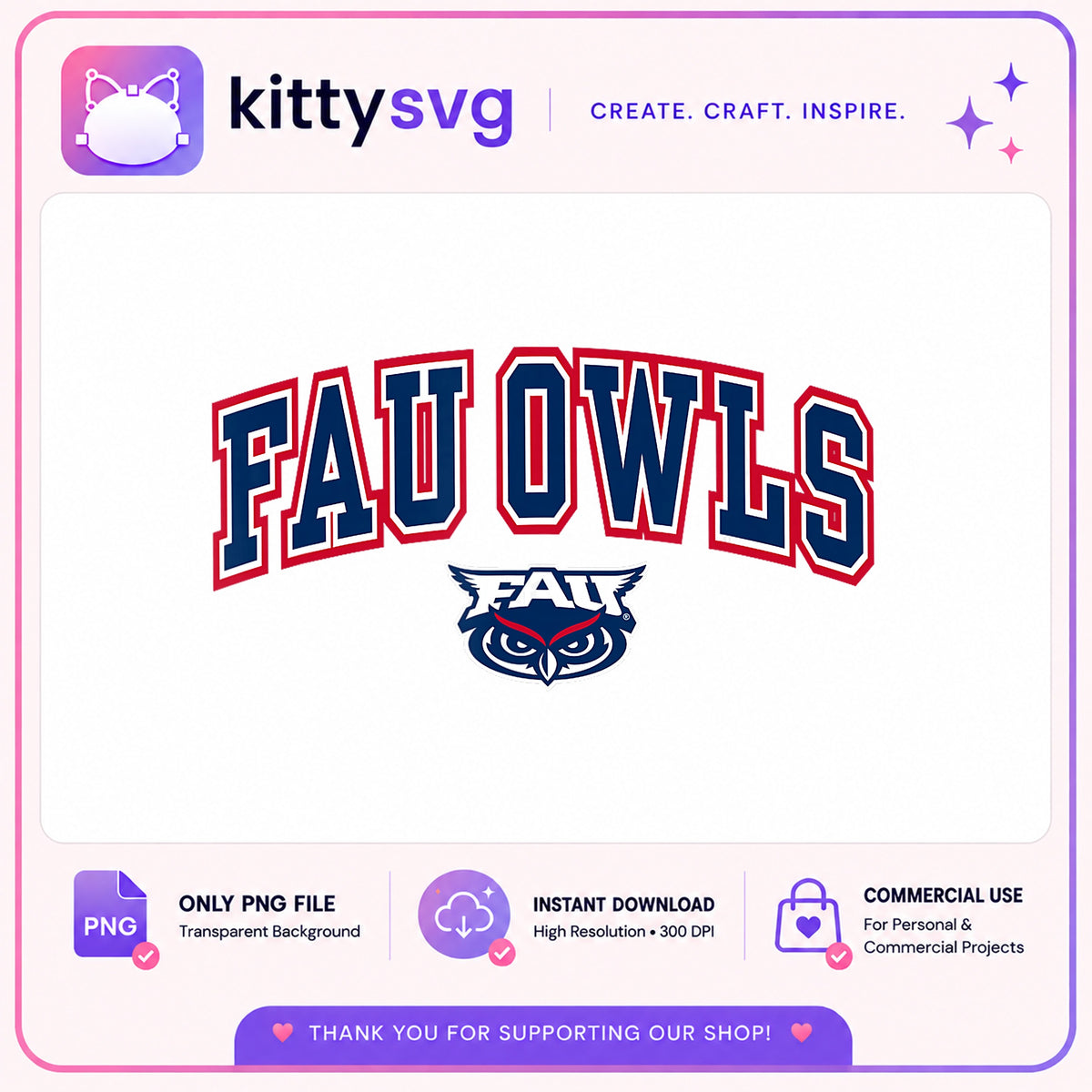 FAU Owls PNG, Florida Atlantic University PNG, College PNG