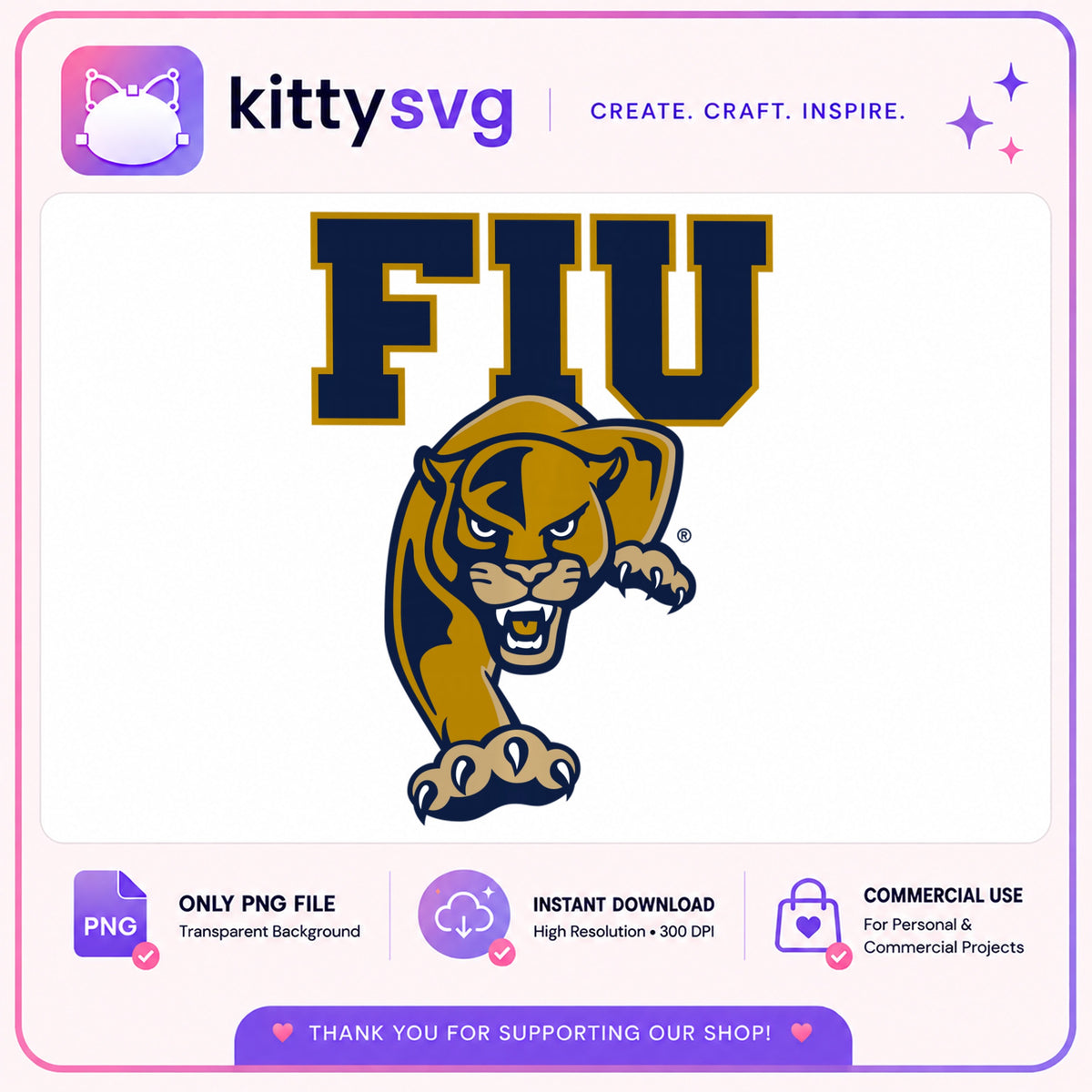 FIU Panthers PNG, Florida International University PNG, Panther Mascot PNG