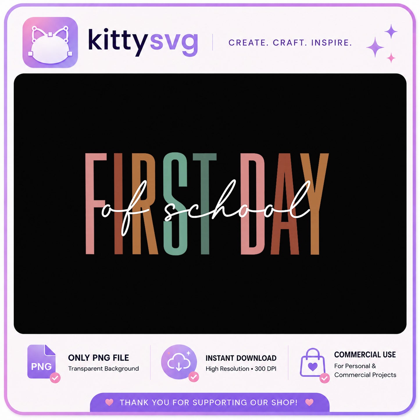 First Day Of School Sublimation PNG, Back To School PNG, Kids Shirt PNG
