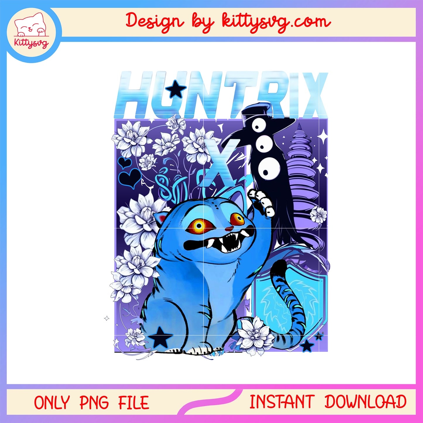 Flower huntrix demon derpy design png, kpop hunters png