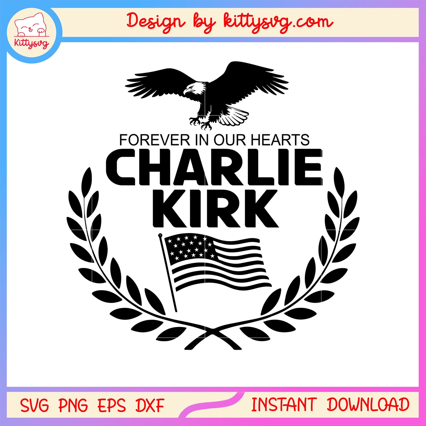 Forever in our hearts charlie kirk png, pray for charlie kirk png