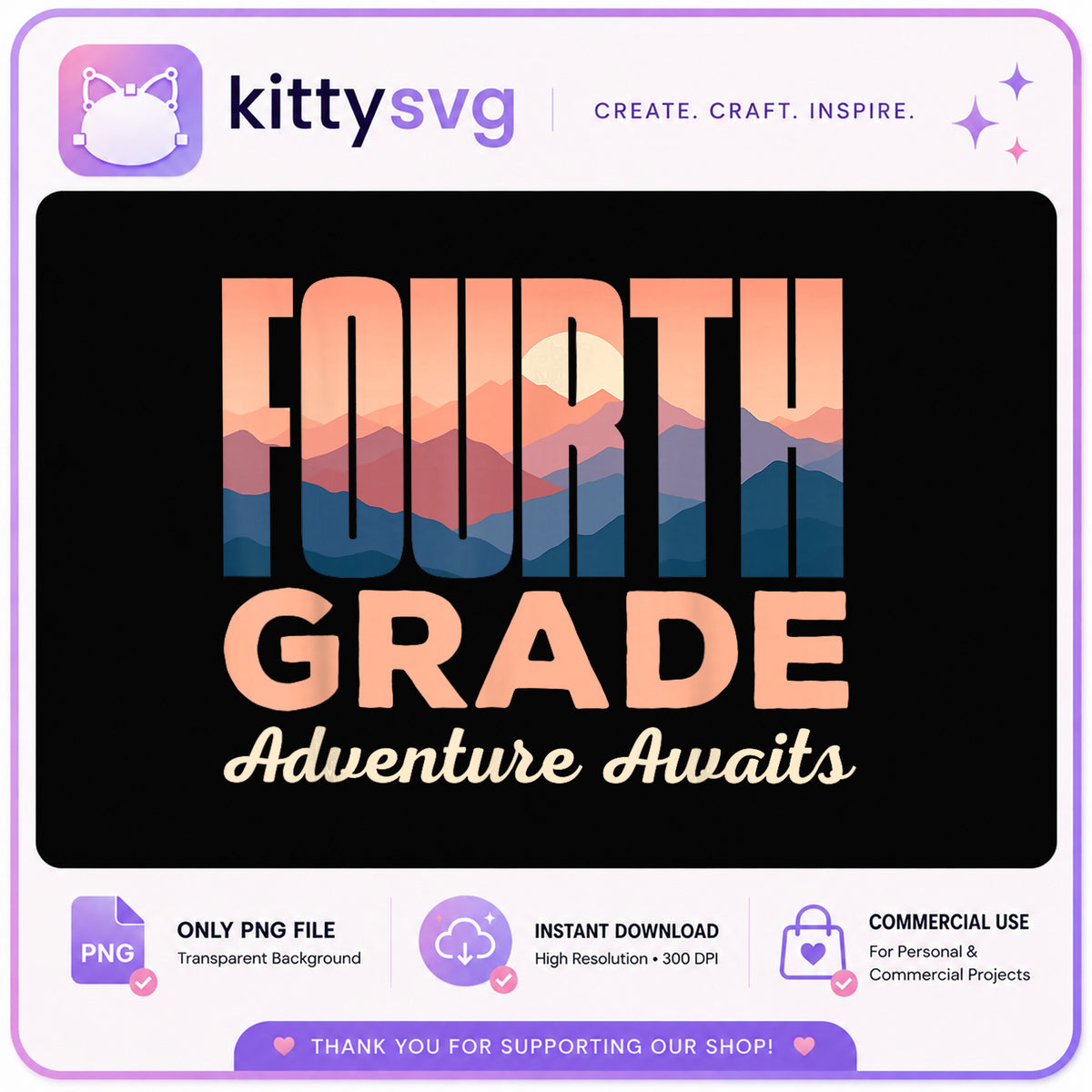 Fourth Grade Adventure Awaits PNG, Back To School PNG, Teacher PNG