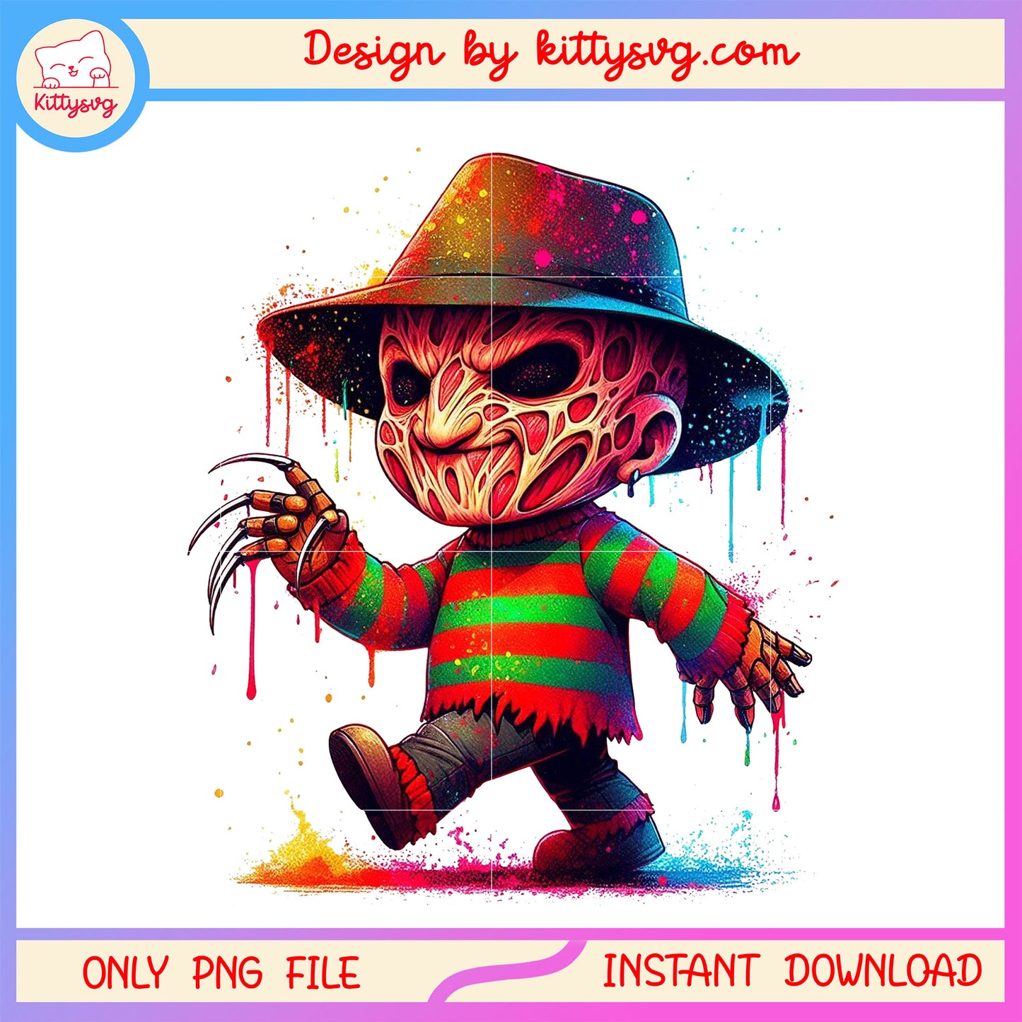 Freddy krueger chibi design png, freddy krueger on halloween png