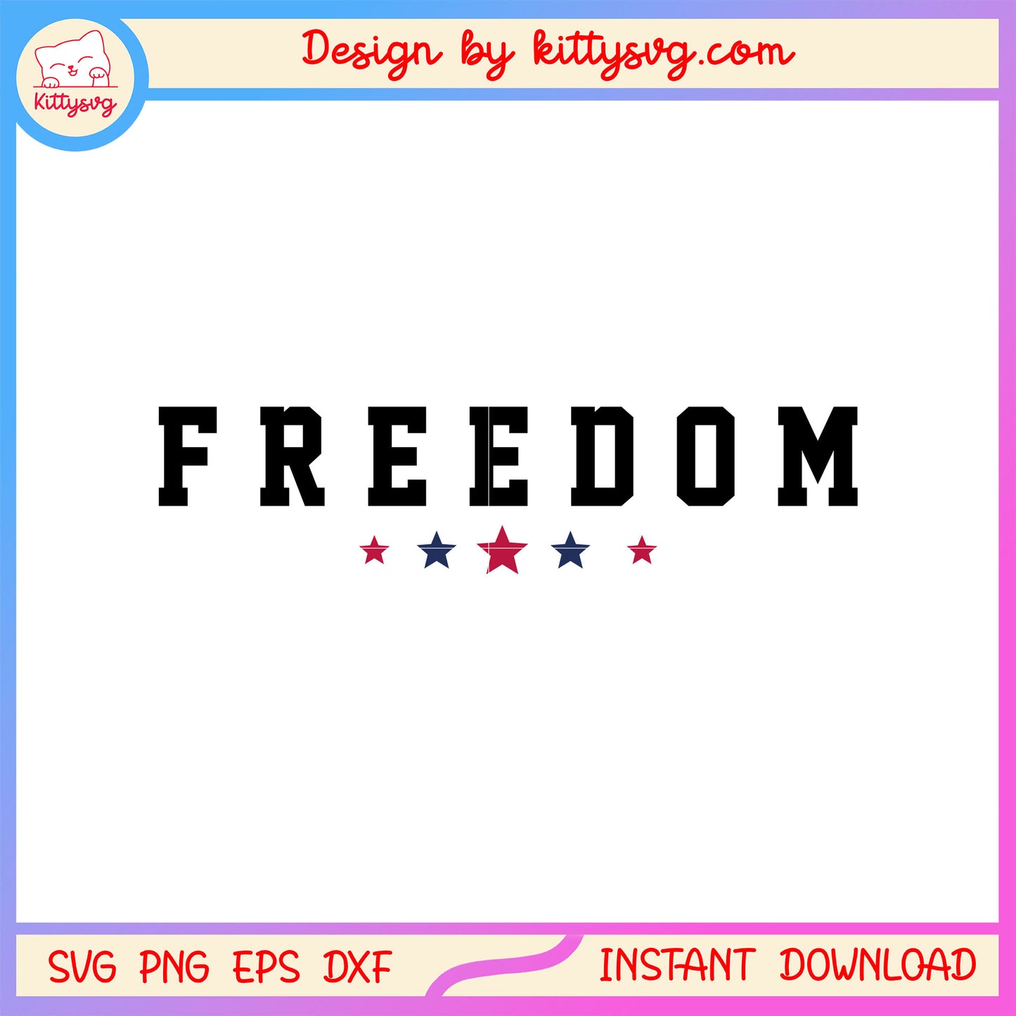 Freedome america star font design svg, freedom america svg
