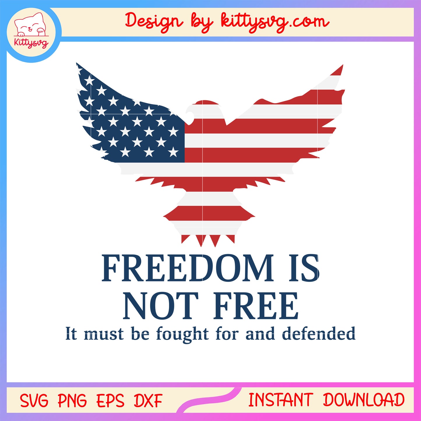 Freedom is not free america flag custome svg, eagle anerica svg, charlie kirk svg