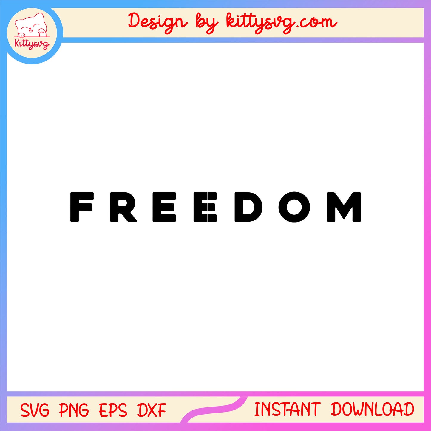 Freedom text design svg, charlie kirk svg, font design svg