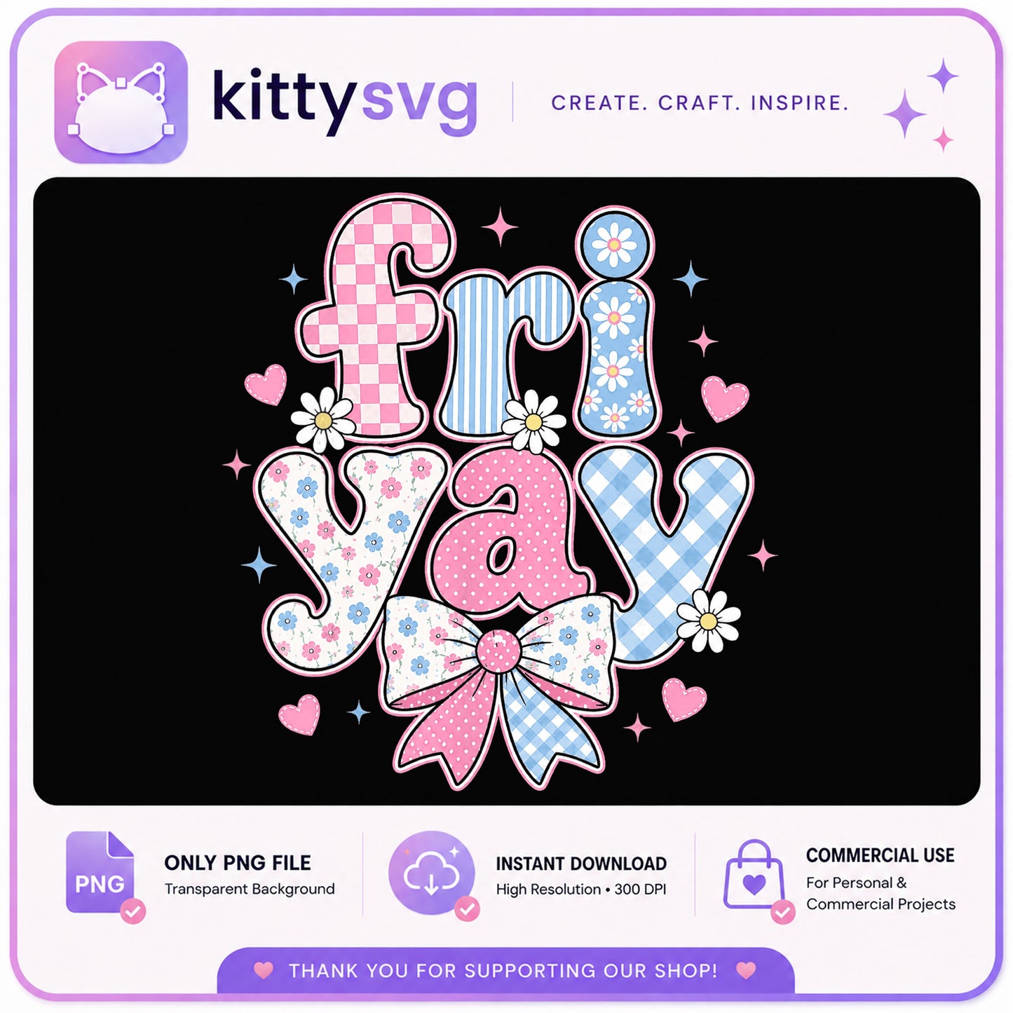 Friyay PNG, Coquette Bow Friday Shirt Design, Weekend PNG