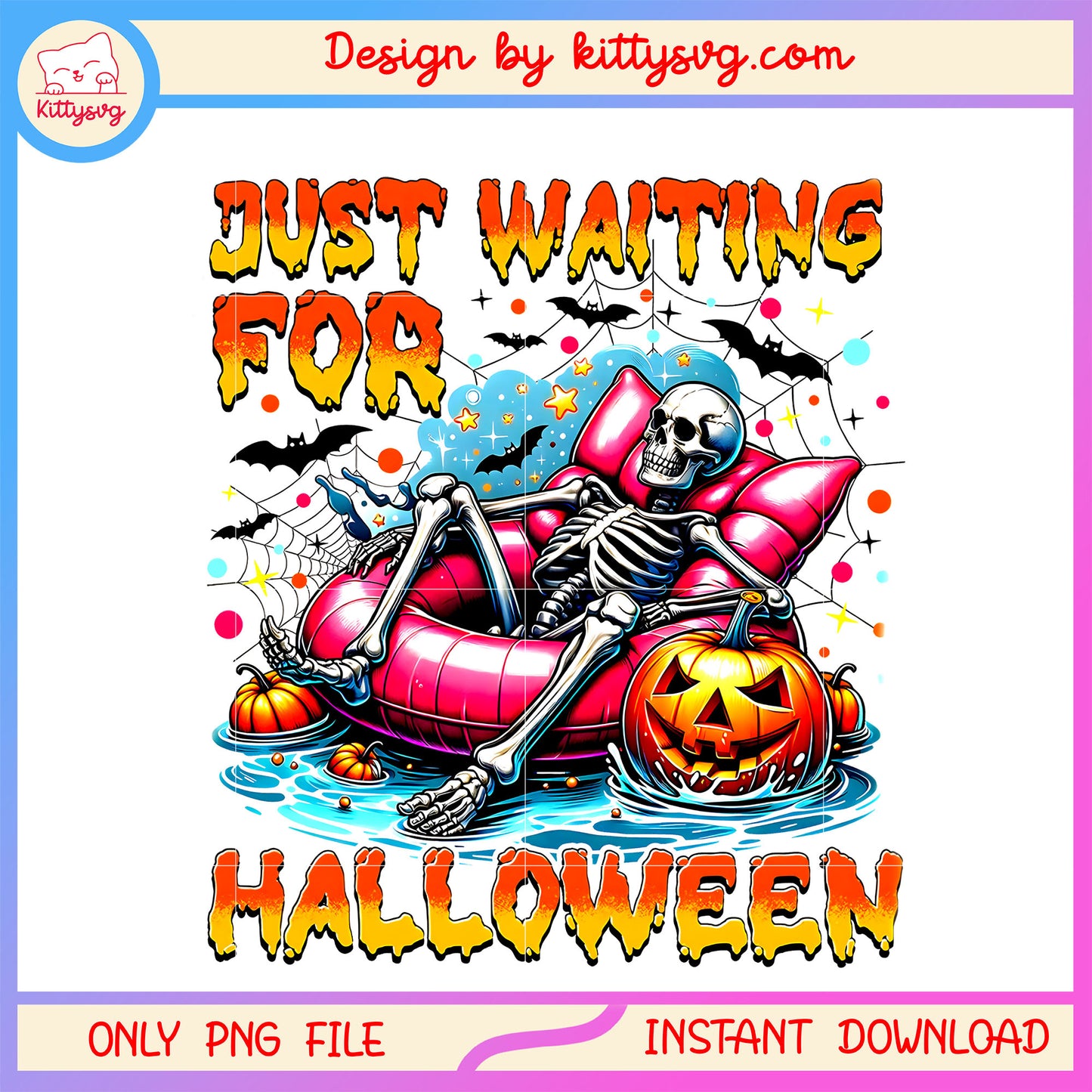 Funny Just Waiting for Halloween Pumpkin Summer PNG_0807241034-01