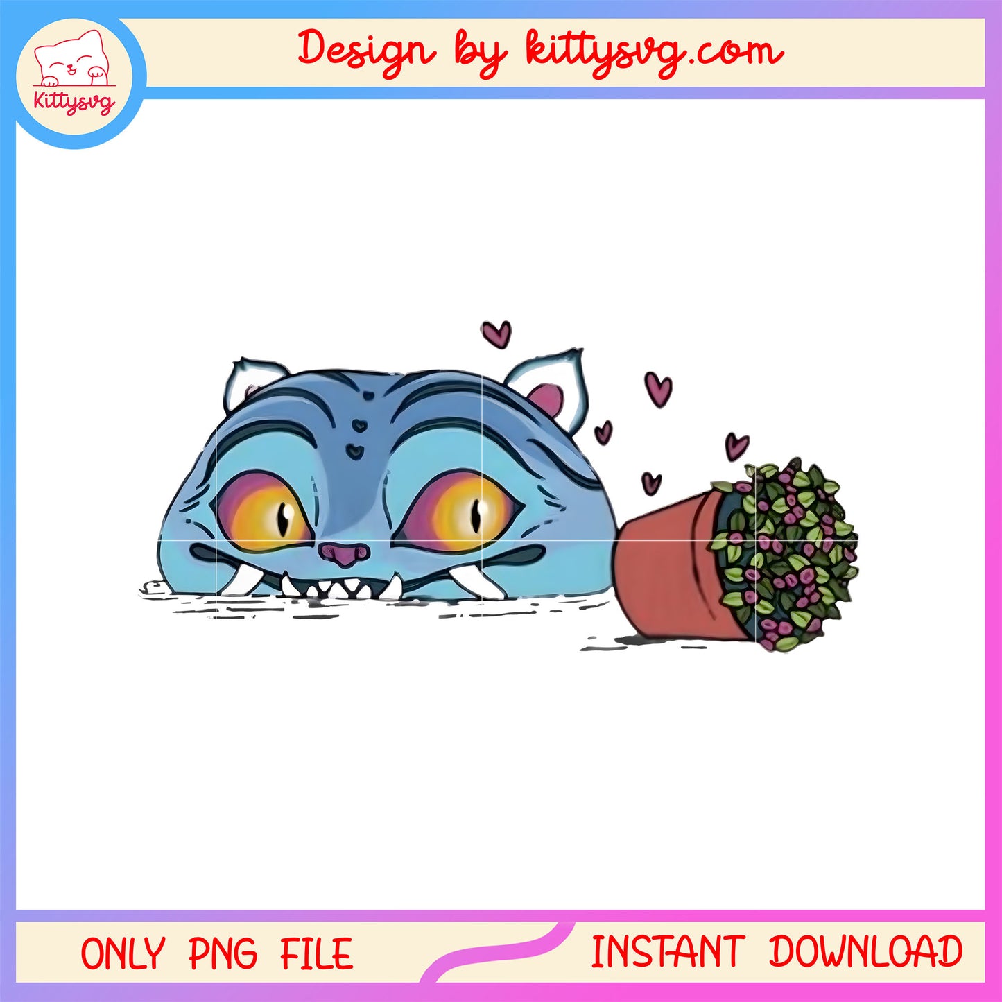 Funny derpy tiger head play with plant png, demon hunter png, kpop tiger png