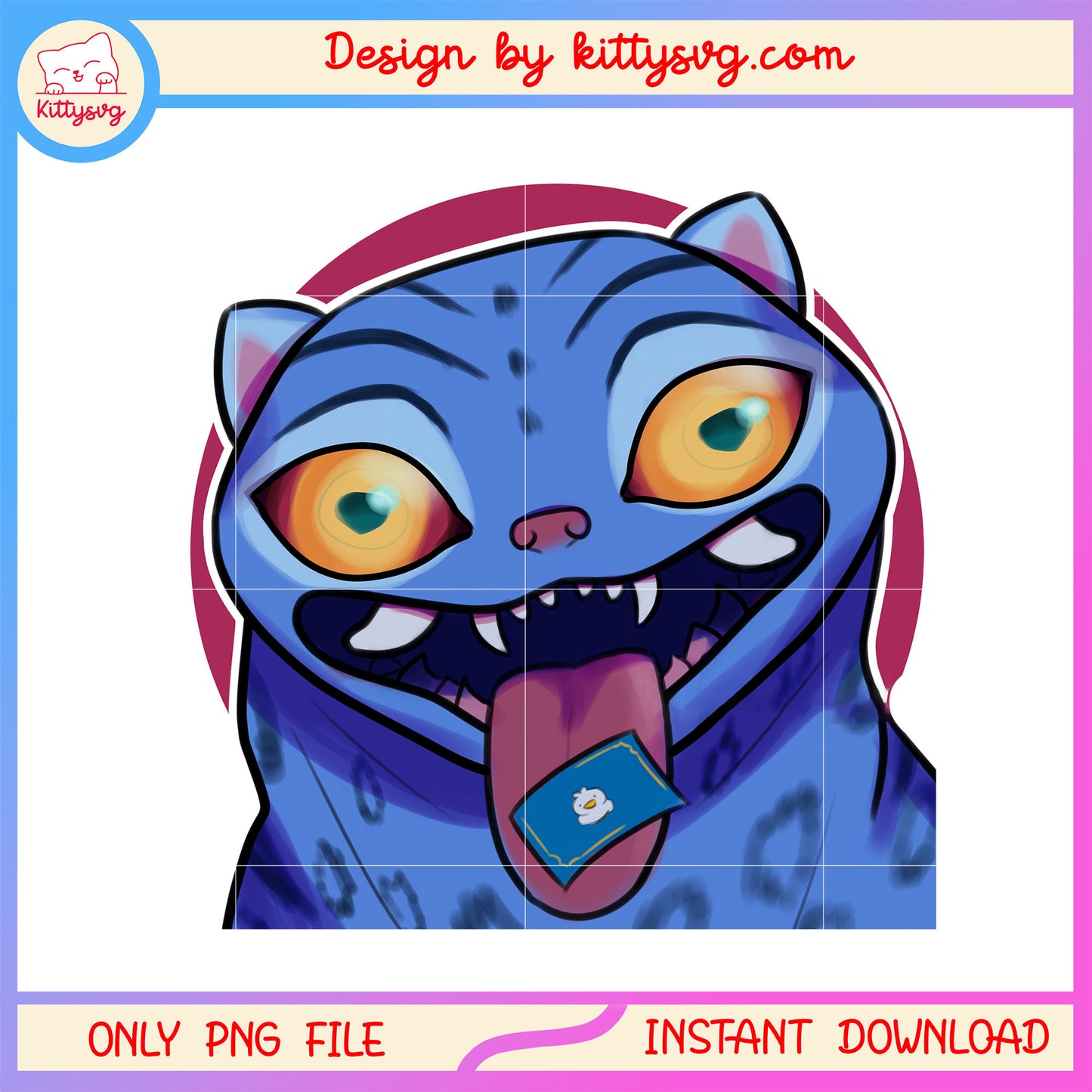 Funny kpop demon derpy character png, cute demon tiger derpy png