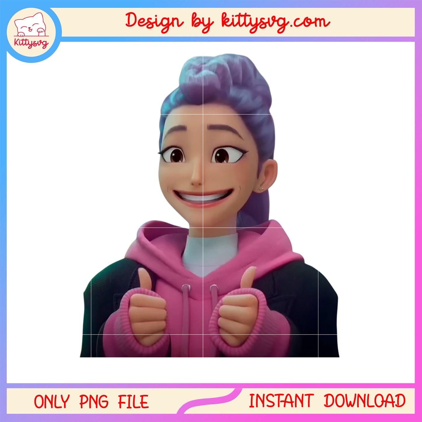 Funny rumi huntrix character png, huntrix kpop hunters rumi png