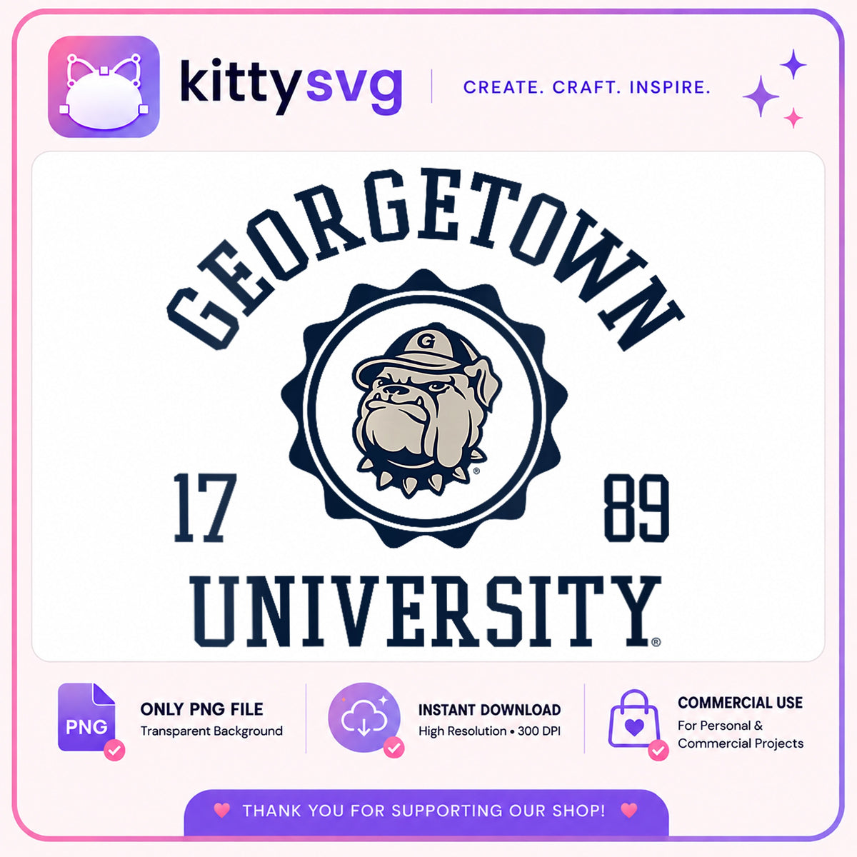 Georgetown University Bulldog PNG, College Mascot PNG, Hoyas PNG