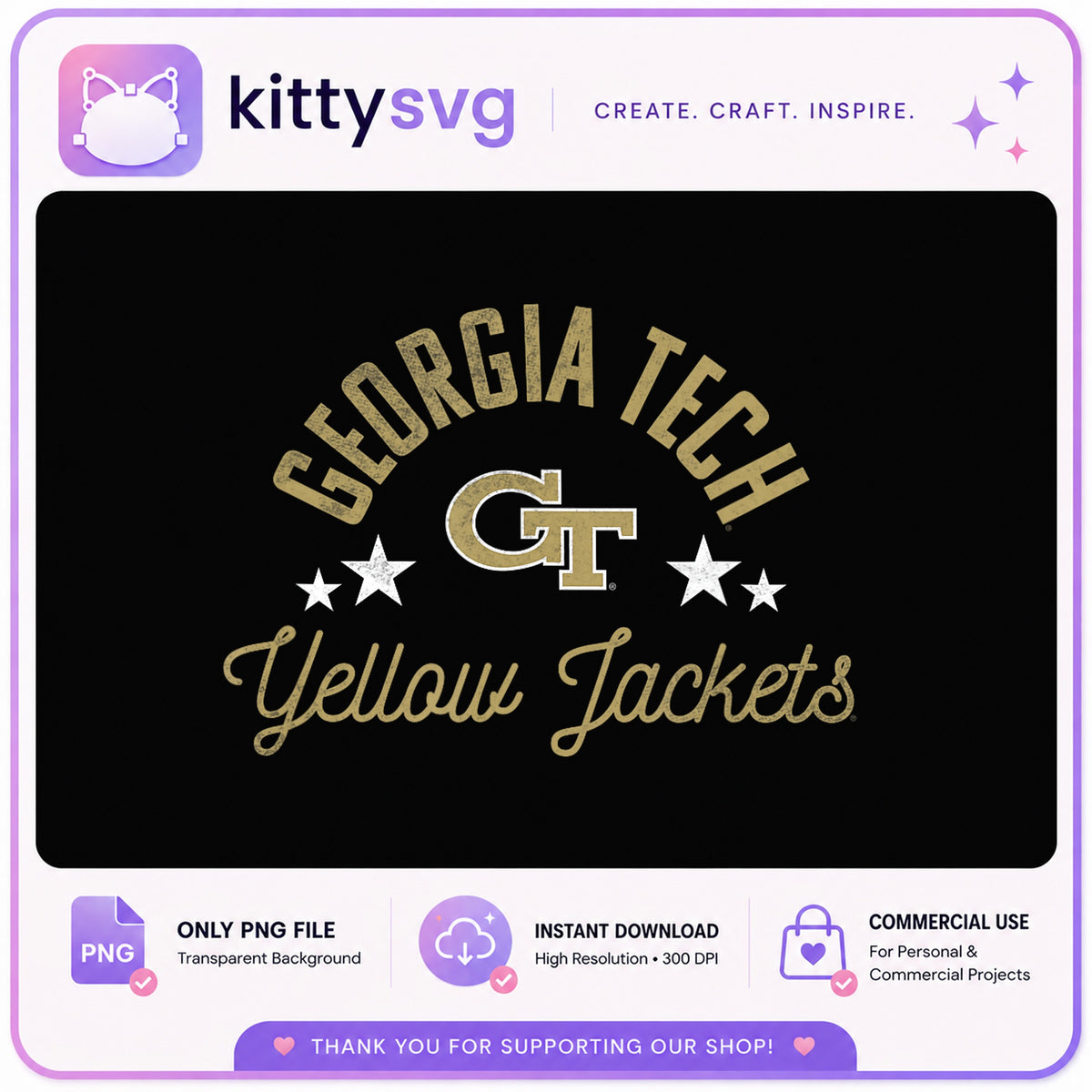 Georgia Tech Yellow Jackets PNG, College Football PNG, GT PNG