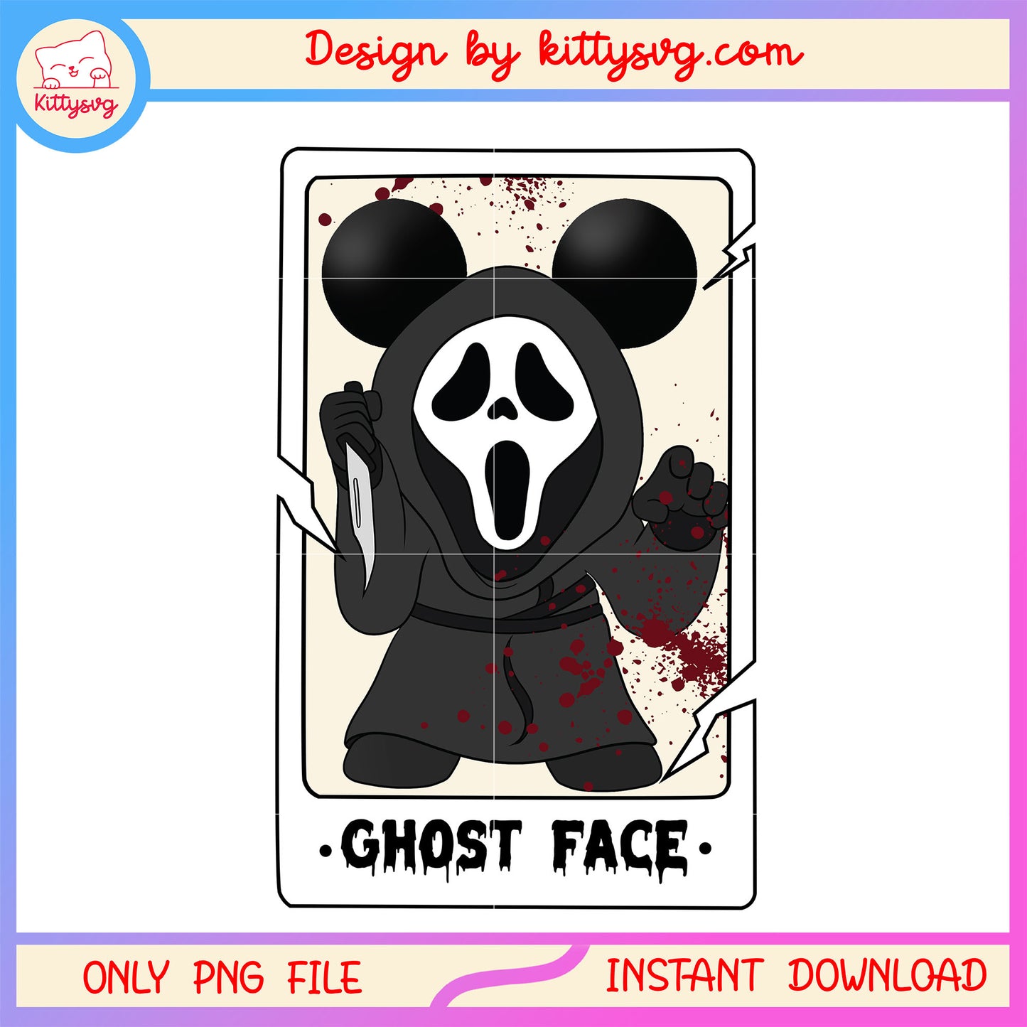 Ghost face mickey halloween card png, ghost face png, halloween costume png