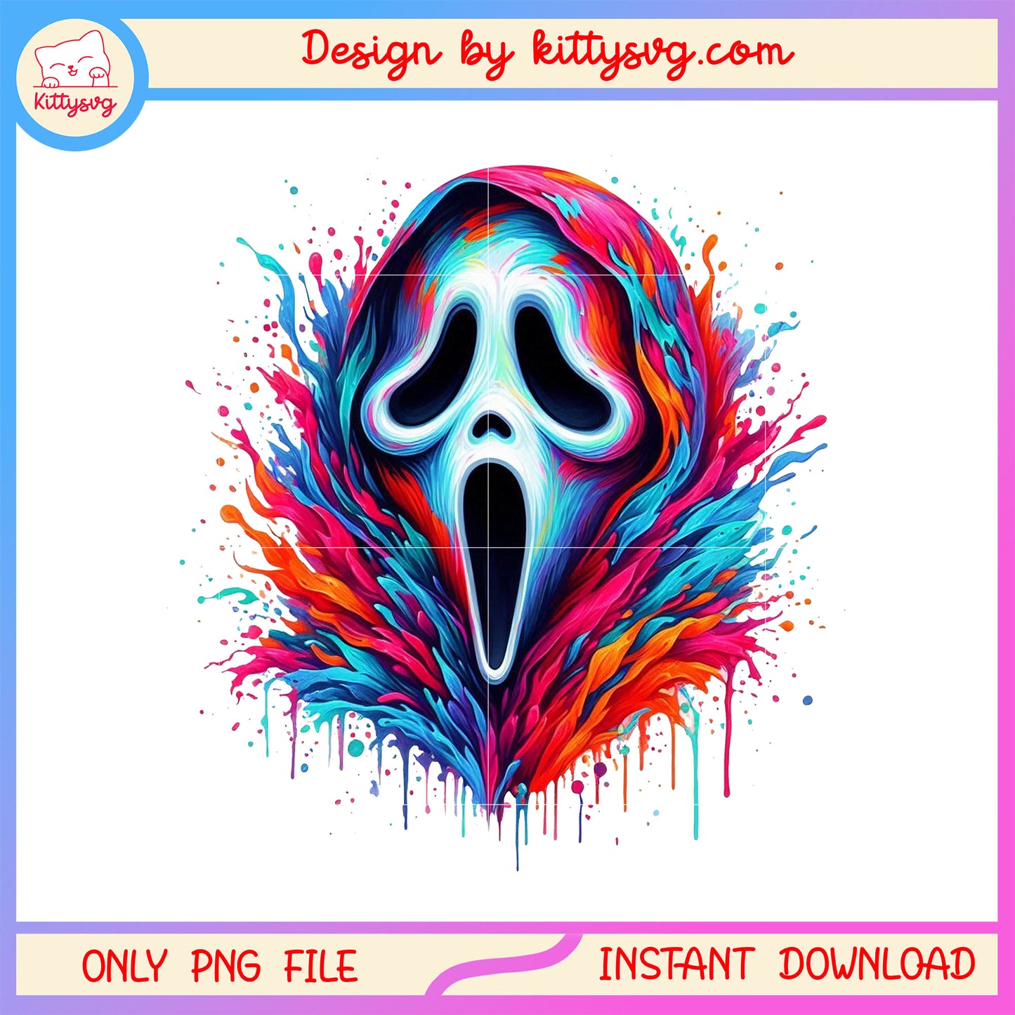 Ghostface neon dripping effect png, halloween films png