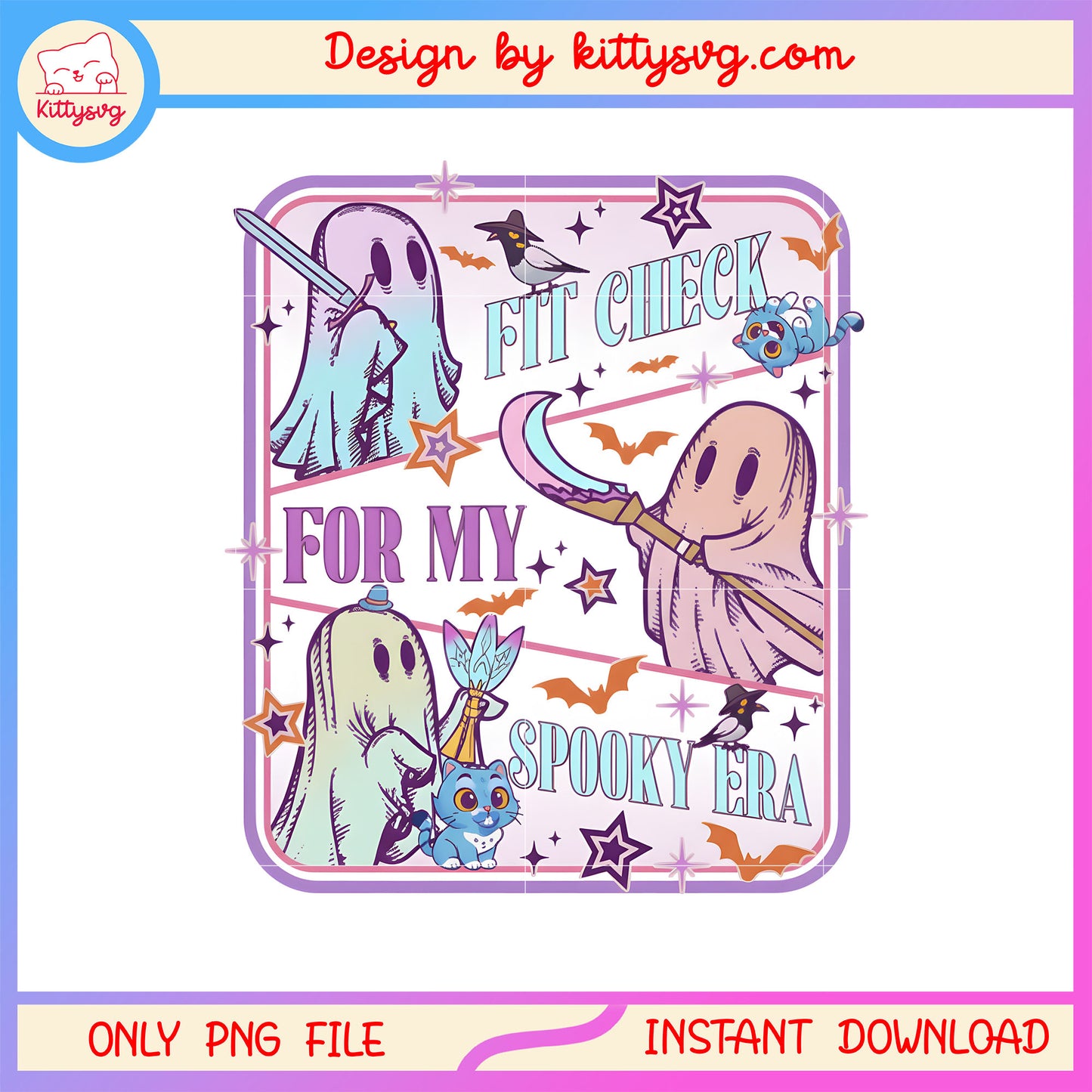 Ghost fit check for my spooky era png, halloween design png