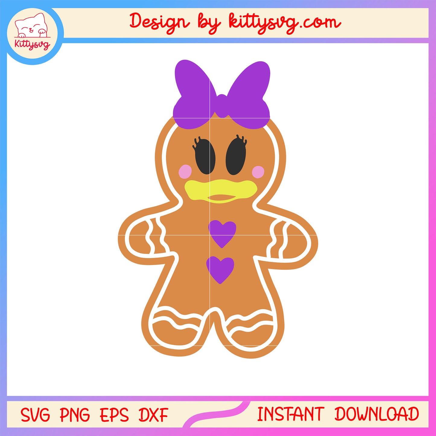 Gingerbread daisy duck christmas svg, daisy duck disney svg
