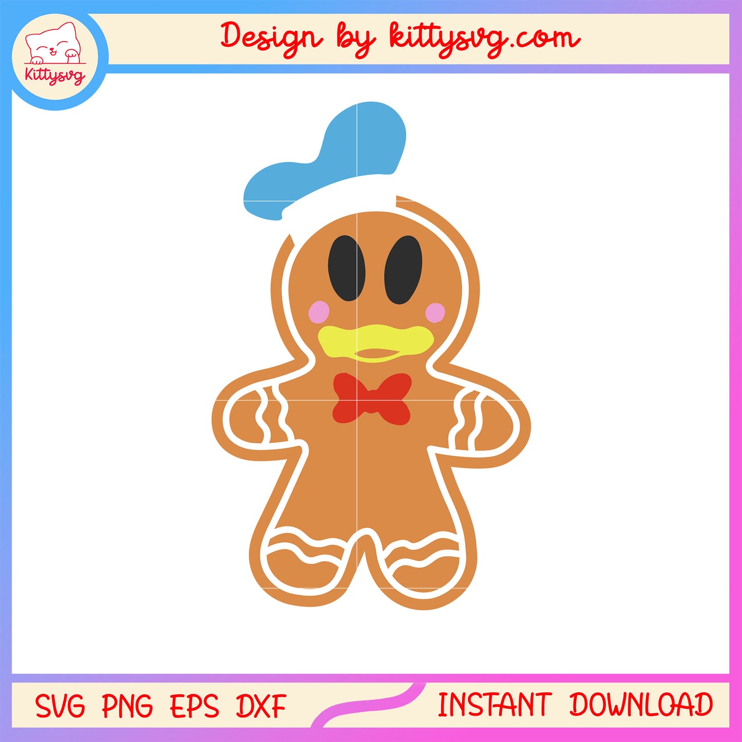Gingerbread donald duck christmas svg, donald duck disney svg
